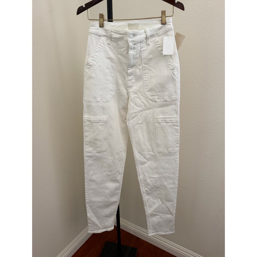 Mother denim private double flap pocket skimp white jeans sz 25 $238 - Picture 4 of 7
